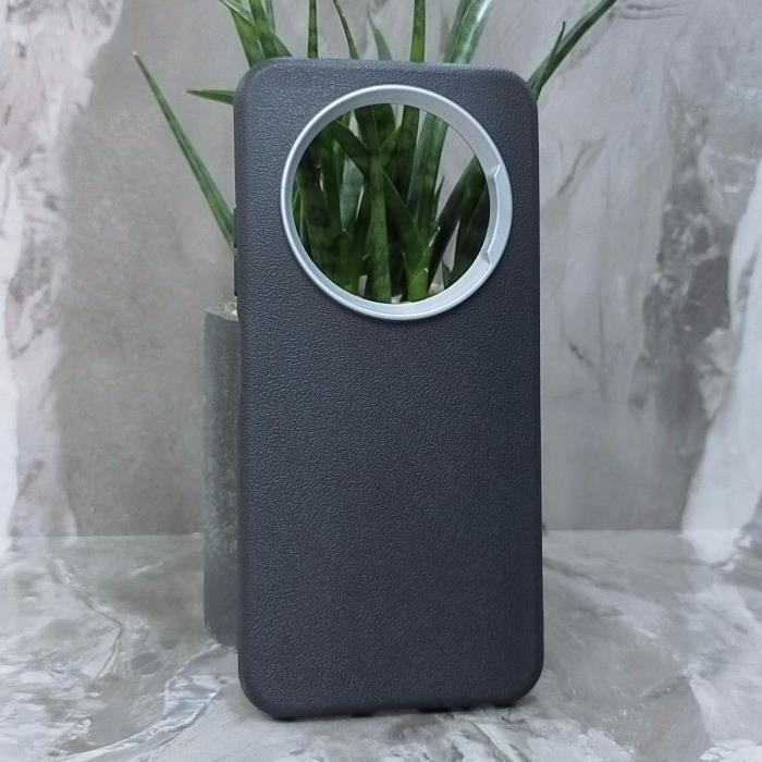 Tecno Spark 30C. Накладка, PU Metal Camera Edge, текстура кожи, черный
