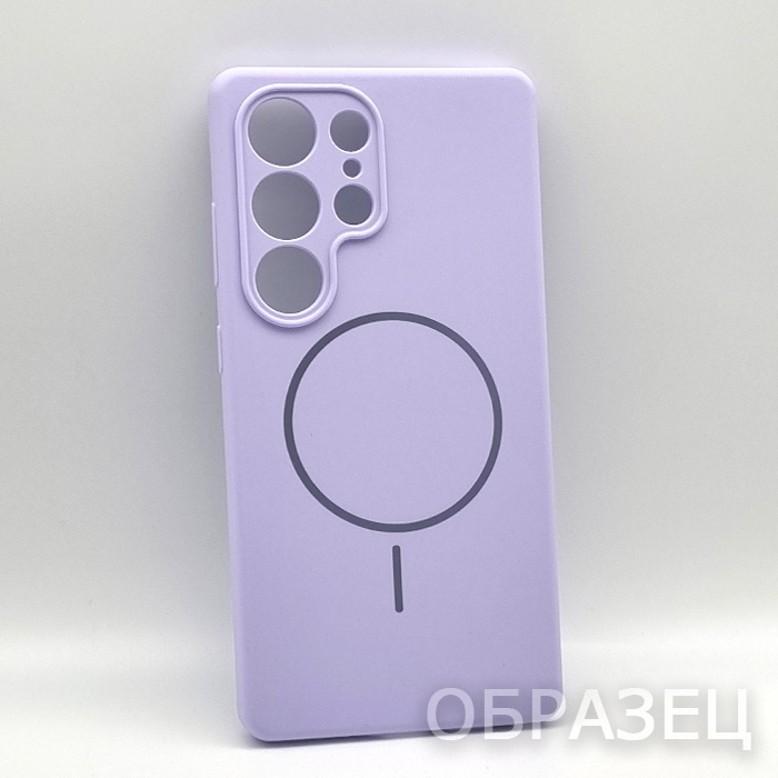 Samsung S25 Ultra. Накладка, Silicone Cover Camera Mag, сиреневый