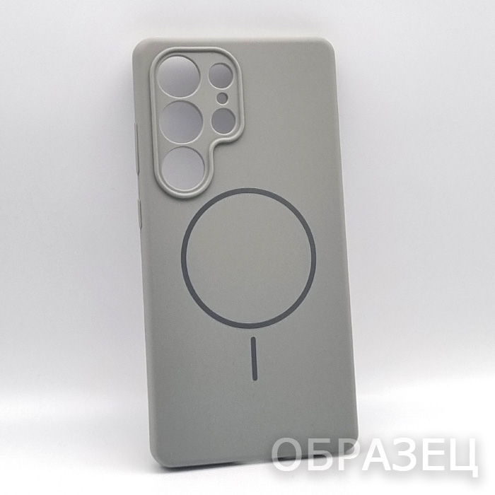 Samsung S25 Ultra. Накладка, Silicone Cover Camera Mag, серый