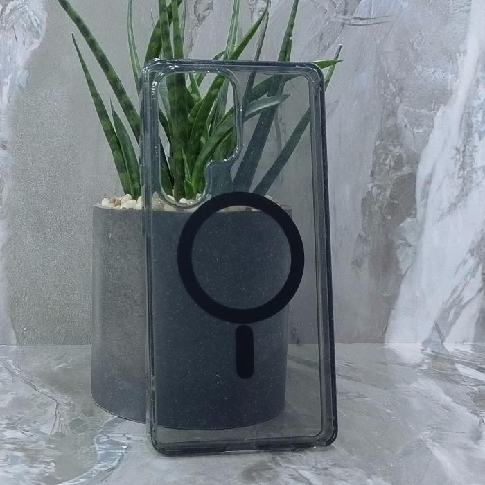 Samsung S25 Ultra. Накладка, BST Shining Mag, черный, прозрачный