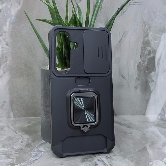 Samsung S25. Накладка, RIC Armor Camera Card Ring, черный