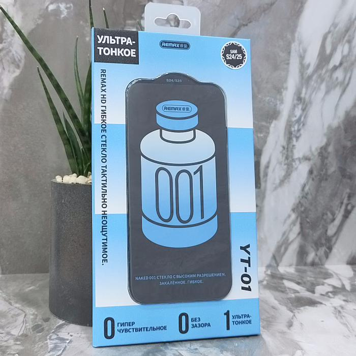 Стекло защитное для Samsung S25/S24, Remax, Ультра-тонкое, черная рамка, Full Glue