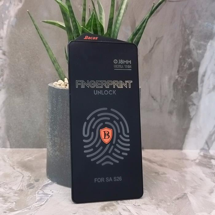 Стекло защитное для Samsung S26, FINGERPRINT, черная рамка, Full Glue, 0.18 mm