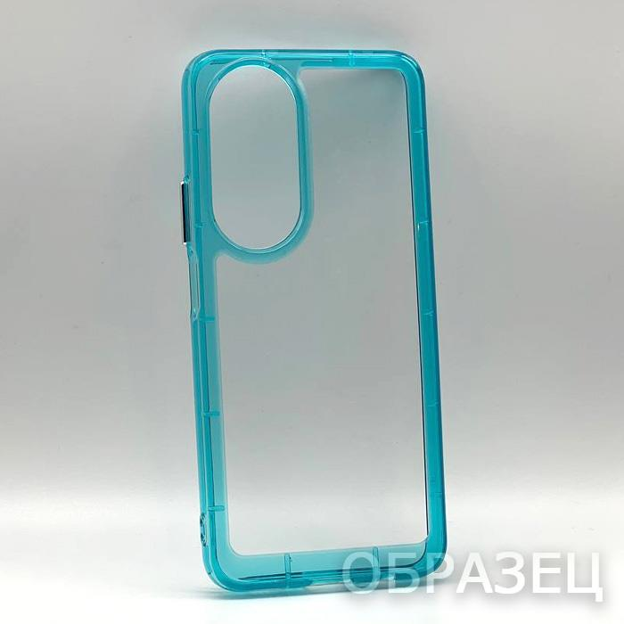 Xiaomi Redmi 13C 5G/POCO M6 5G. Накладка, Heavy Clear Armor, голубые края, прозрачный