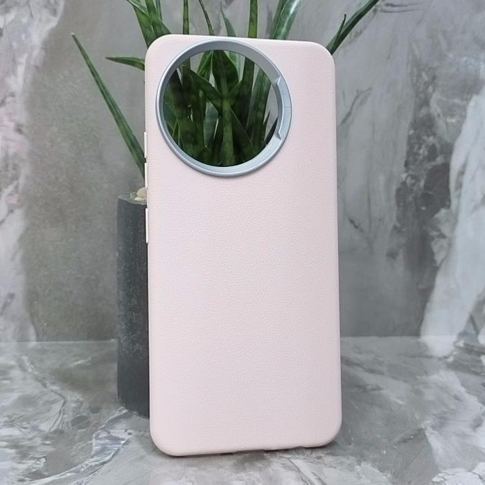 Tecno Spark 30 Pro, Накладка, PU Metal Camera Edge, текстура кожи, светло-розовый