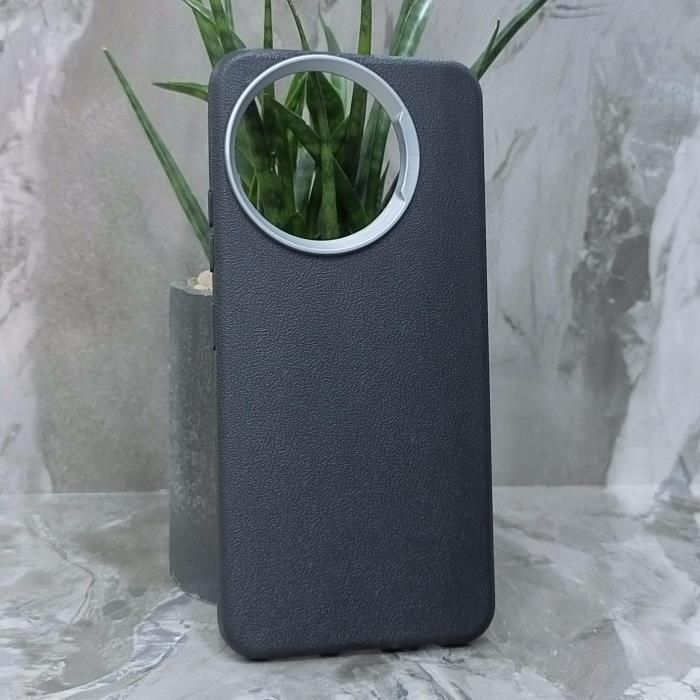 Tecno Spark 30 Pro, Накладка, PU Metal Camera Edge, текстура кожи, черный