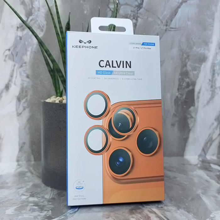 Стекло защитное для iPhone 17 Pro/17 Pro Max, для камеры, Keephone CALVIN, оранжевый