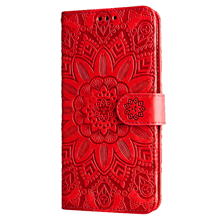 Realme C75. Книжка, Цветок узор большой, красный