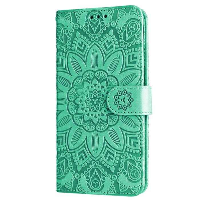 Realme C75. Книжка, Цветок узор большой, бирюзовый