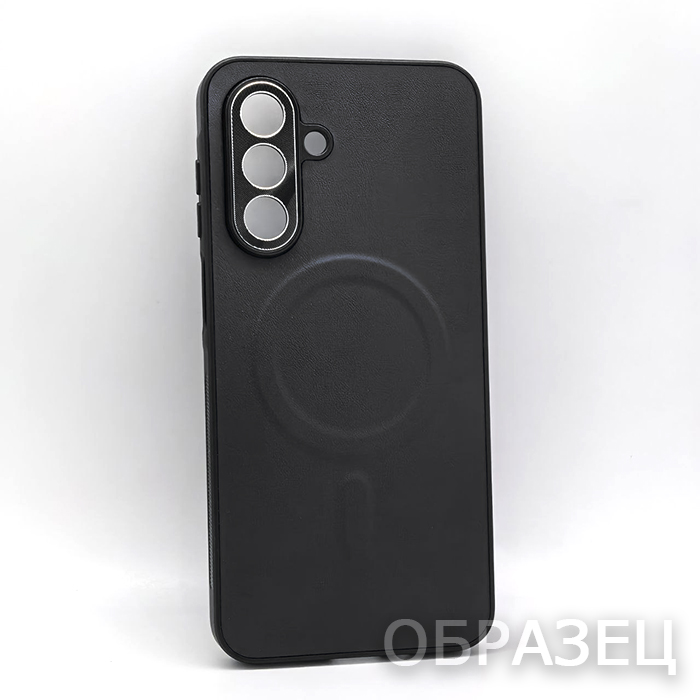 Xiaomi Redmi Note 14 4G. Накладка, PU Leather Metal Camera Mag, черный