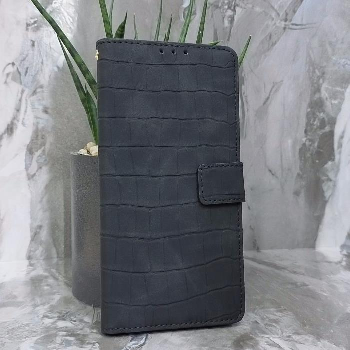 Xiaomi Redmi Note 14 4G. Книжка, Classic Croc Leather, черный