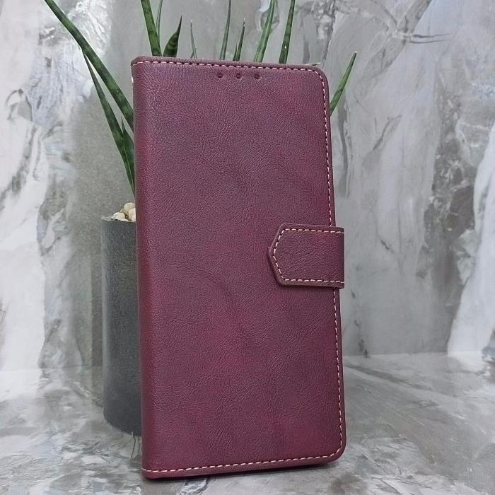 Xiaomi Redmi Note 14 4G. Книжка, Classic Simple Leather, бордовый