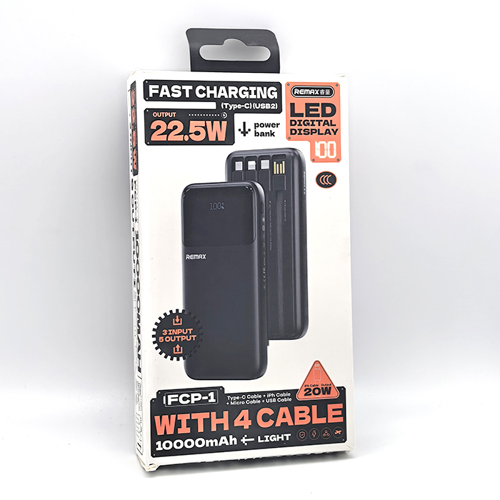 Power Bank Remax FCP-1, CCC, 10000 mAh, черный