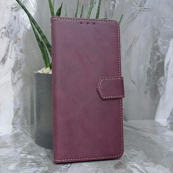 Huawei Honor 400 Lite. Книжка, Classic Simple Leather, бордовый