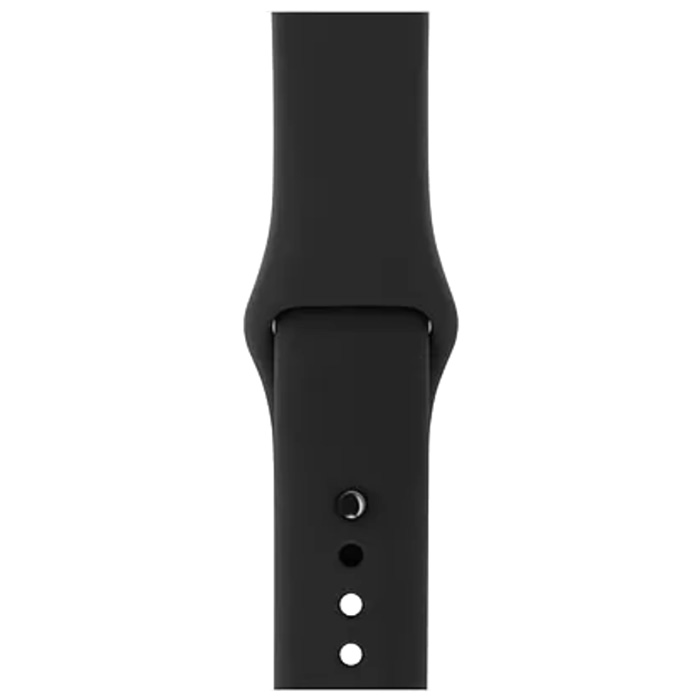Apple Watch 42/44/45/46/49. Ремешок, силиконовый, черный (S)
