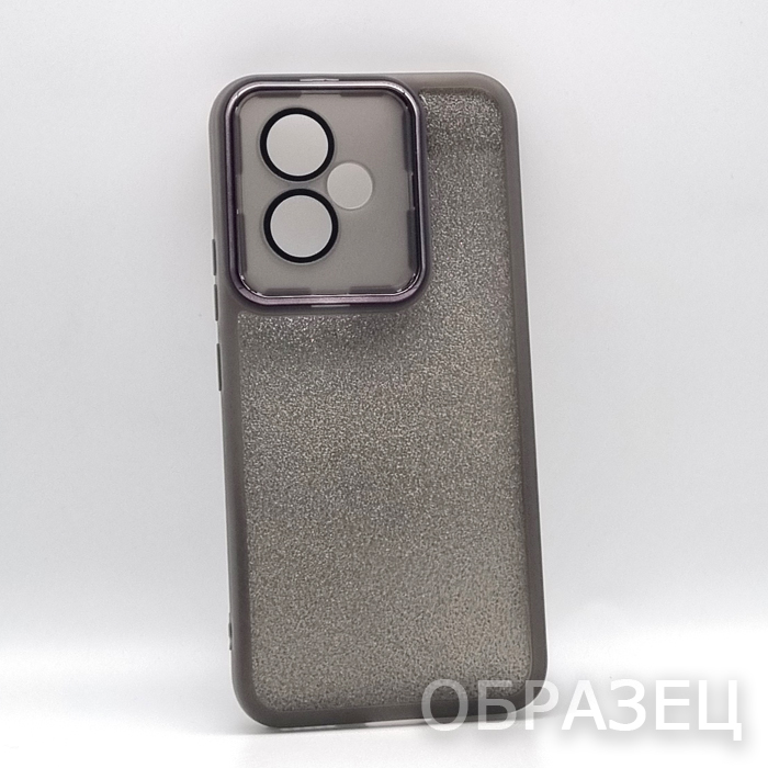 Huawei Honor 400. Накладка, Matte Edges Shine, вкладка с блестками, серый