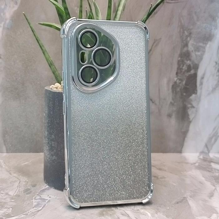 Huawei Honor 400 Pro. Накладка, Heavy Armor TPU, вкладка с блестками, серебристые края