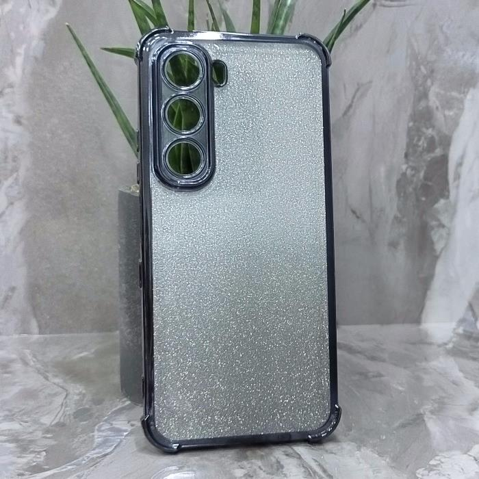 Infinix HOT 60/60i. Накладка, Heavy Armor TPU, вкладка с блестками, черные края