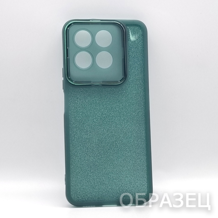 Huawei Honor X6c. Накладка, Matte Edges Shine, вкладка с блестками, зеленый