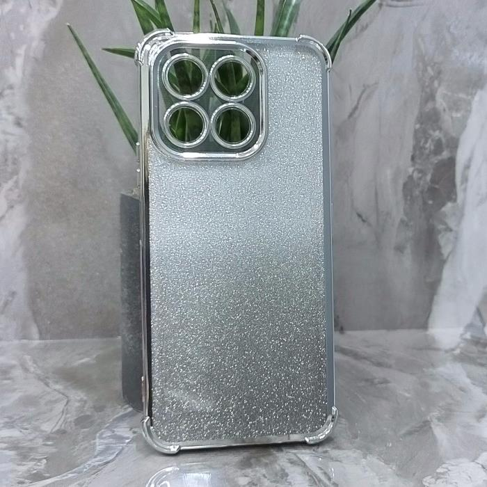 Huawei Honor X6c. Накладка, Heavy Armor TPU, вкладка с блестками, серебристые края