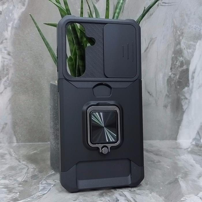 Samsung S25 FE. Накладка, RIC Armor Camera Card Ring, черный