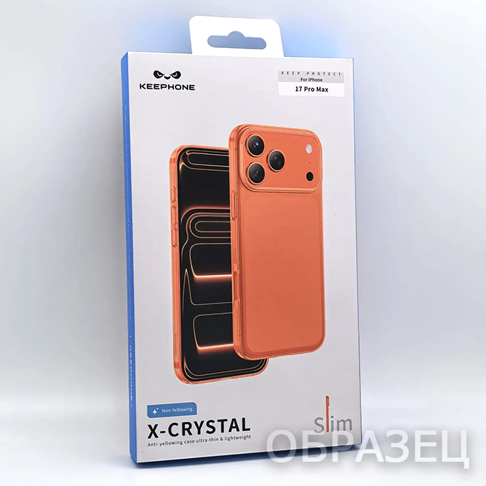 iPhone 17 Pro Max. Накладка, Keephone X-CRYSTAL, оранжевый