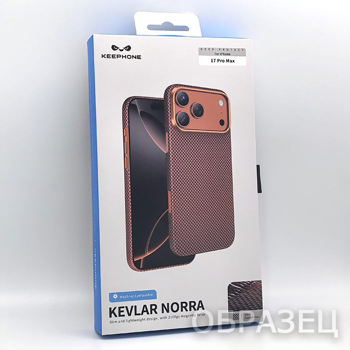 iPhone 17 Pro Max. Накладка, Keephone KEVLAR NORRA, оранжевый темный
