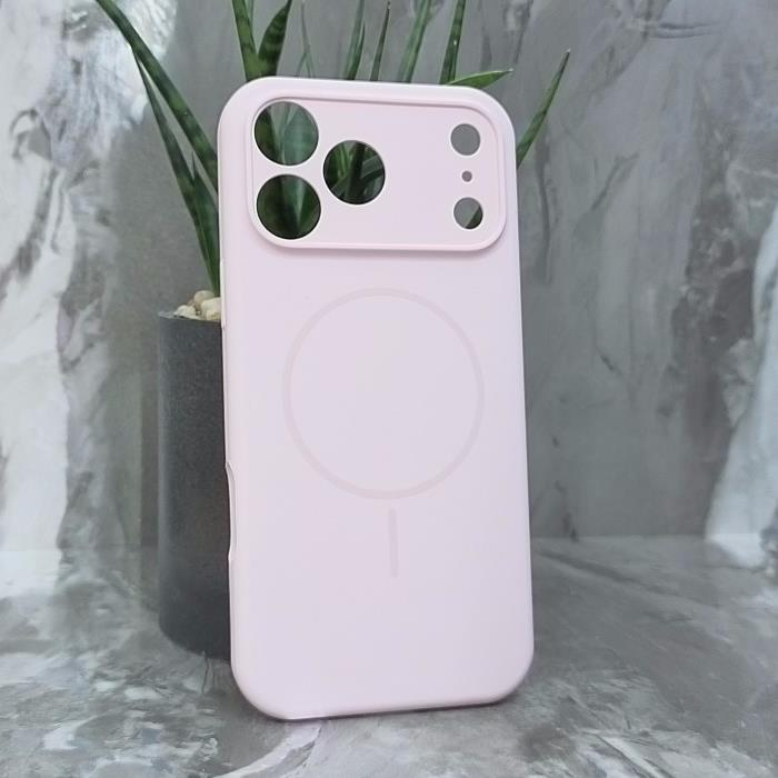iPhone 17 Pro Max. Накладка, Silicone Slim Mag, светло-розовый