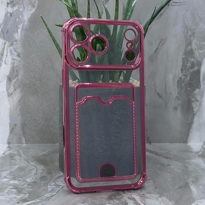 iPhone 17 Pro Max. Накладка, Heavy Armor TPU Card, розовые края