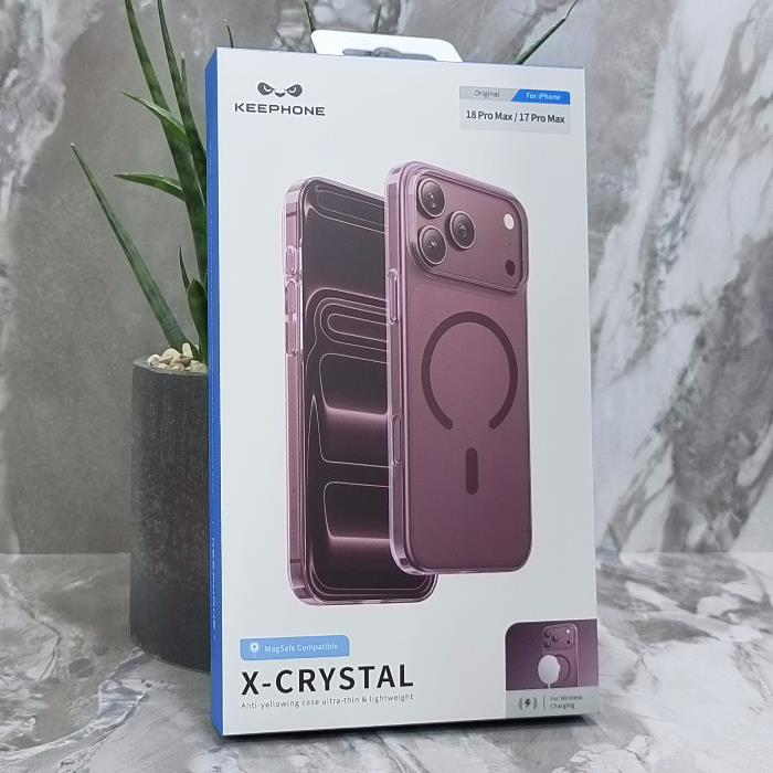 iPhone 17 Pro Max/18 Pro Max. Накладка, Keephone X-CRYSTAL, бордовый
