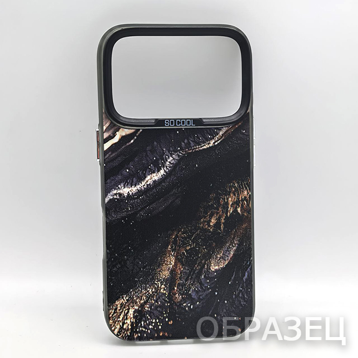iPhone 17 Pro. Накладка, So cool, Акриловая текстура черная, черный