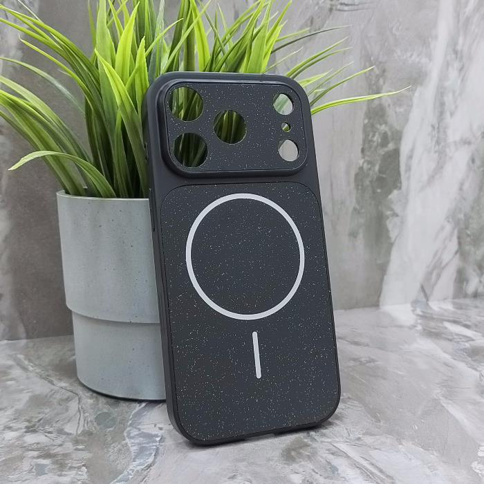 iPhone 17 Pro. Накладка, Shining Mag Imitation, блестки, черный