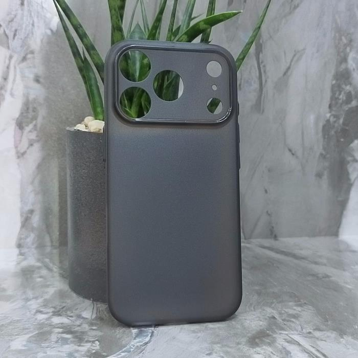 iPhone 17 Pro. Накладка, Slim Soft Matte, ультра-тонкий, черный полу-прозрачный