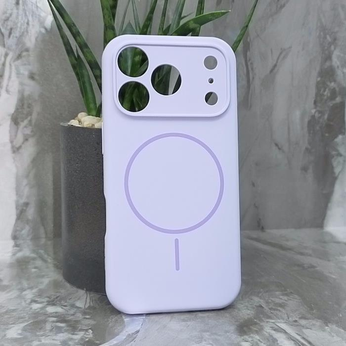 iPhone 17 Pro. Накладка, Silicone Slim Mag, сиреневый