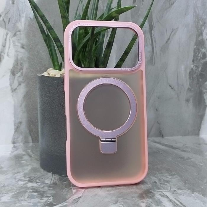 iPhone 17 Pro. Накладка, Focus Matte Big Ring, розовый