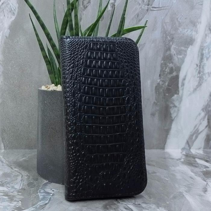 iPhone 17 Pro. Книжка, BST Croc Leather, черный