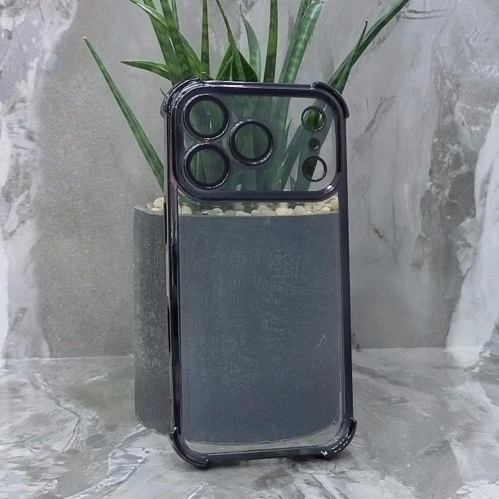 iPhone 17 Pro. Накладка, Heavy Armor TPU, черные края, прозрачный