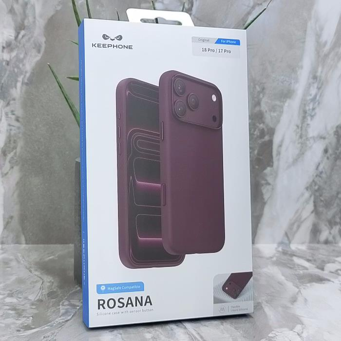iPhone 17 Pro/18 Pro. Накладка, Keephone ROSANA, бордовый
