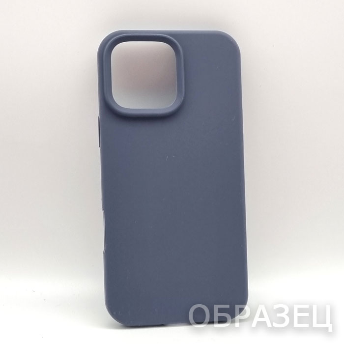 iPhone 17. Накладка, Silicone (без лого), черно-синий