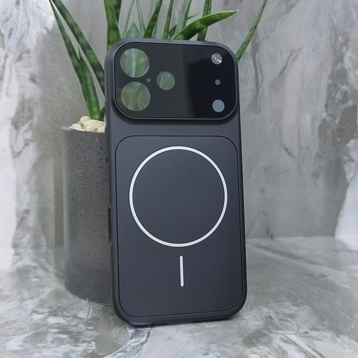 iPhone 17. Накладка, PC Imitation Matte Camera Glass Mag, черный