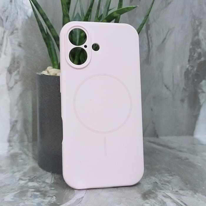 iPhone 17. Накладка, Silicone Slim Mag, светло-розовый