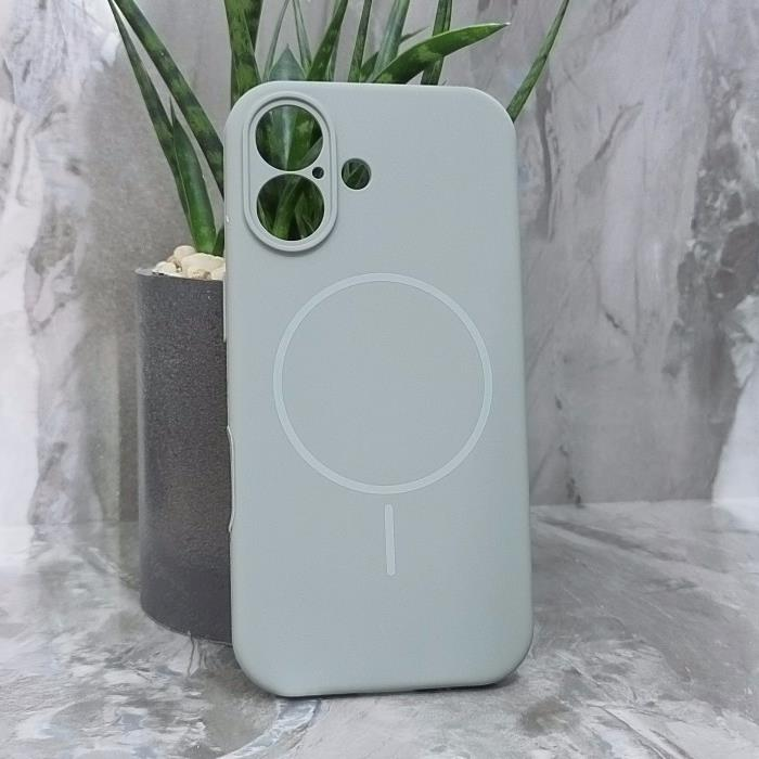 iPhone 17. Накладка, Silicone Slim Mag, серый