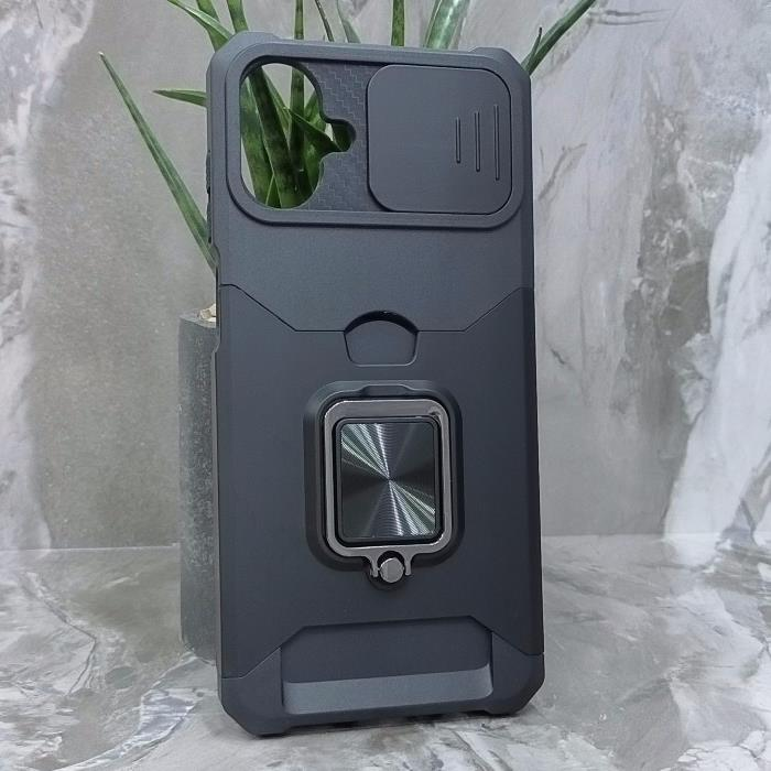 Samsung A07. Накладка, RIC Armor Camera Card Ring, черный