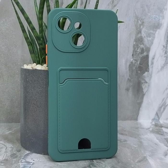 Tecno Spark 40C. Накладка, New slim card, темно-зеленый
