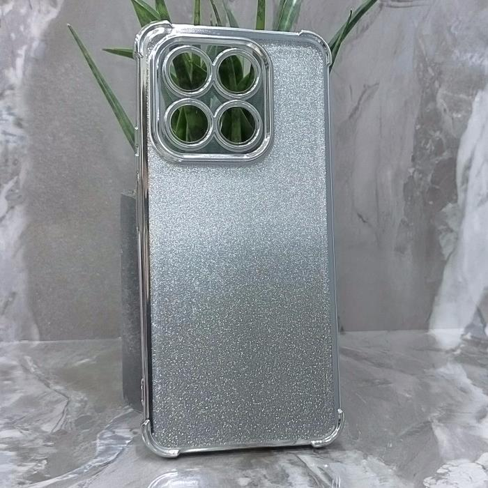 Huawei Honor X7d. Накладка, Heavy Armor TPU, вкладка с блестками, серебристые края