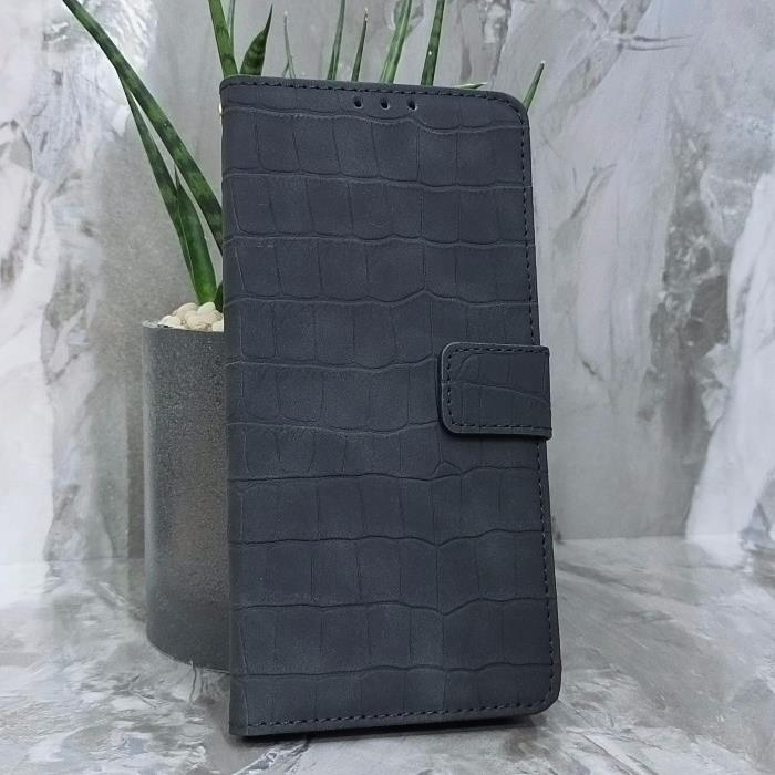 Xiaomi Redmi Note 15 Pro 5G. Книжка, Classic Croc Leather, черный