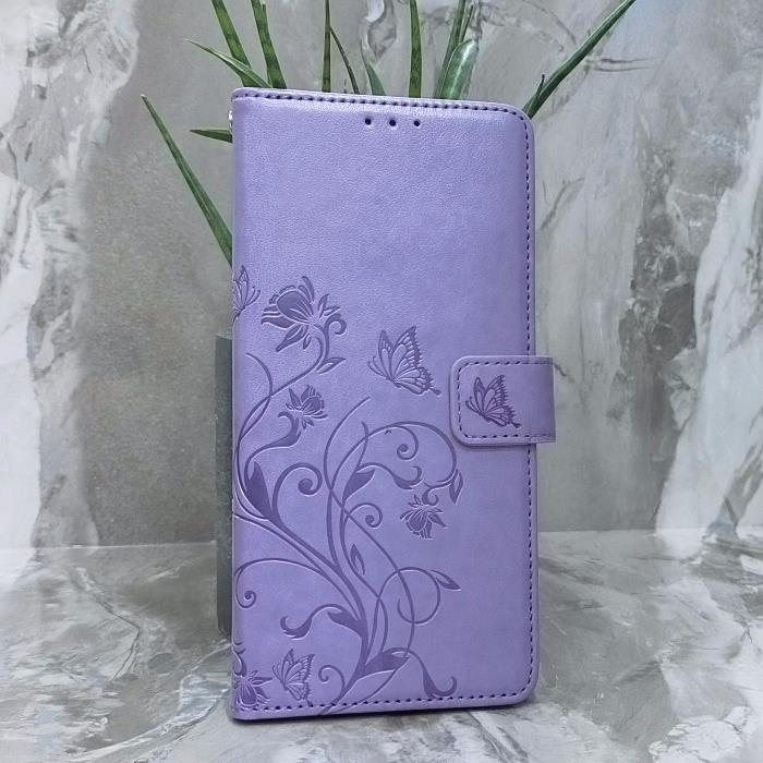 Samsung A57 5G. Книжка, Книжка, бабочка и цветы, фиолетовый