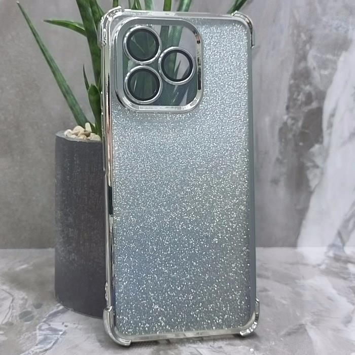 Huawei Honor X8d. Накладка, Heavy Armor TPU, вкладка с блестками, серебристые края