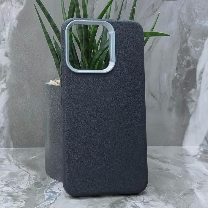 Xiaomi POCO X8 Pro Max 5G/Turbo 5 Max 5G. Накладка, PU Metal Camera Edge, текстура кожи, черный