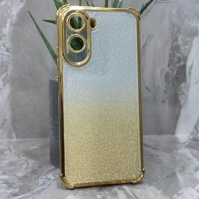 Xiaomi Redmi A7 Pro. Накладка, Heavy Armor TPU, вкладка с блестками, золотистые края